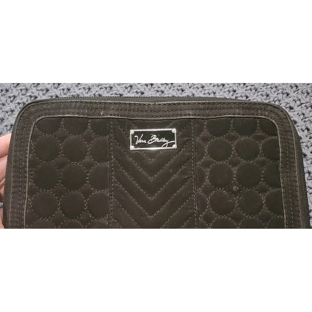 Vera‎ Bradley Black Toiletry Travel Bag Cosmetic Organizer Makeup